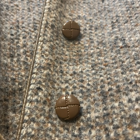 Vintage 50s Belted  Tweed Swing Jacket Wool Pea Coat Rare Antique Lou Fritzel - Picture 6 of 15